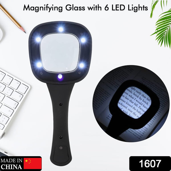 Handheld LED Magnifying Glass – 6 Lighted Magnifier for Reading & Inspection - justgrabit.in | Just Grab It