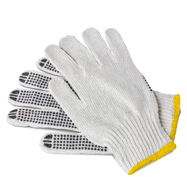 Unisex Knitted / Sewing Cotton Plain Hand Gloves Raw White - Justgrabit Inc.