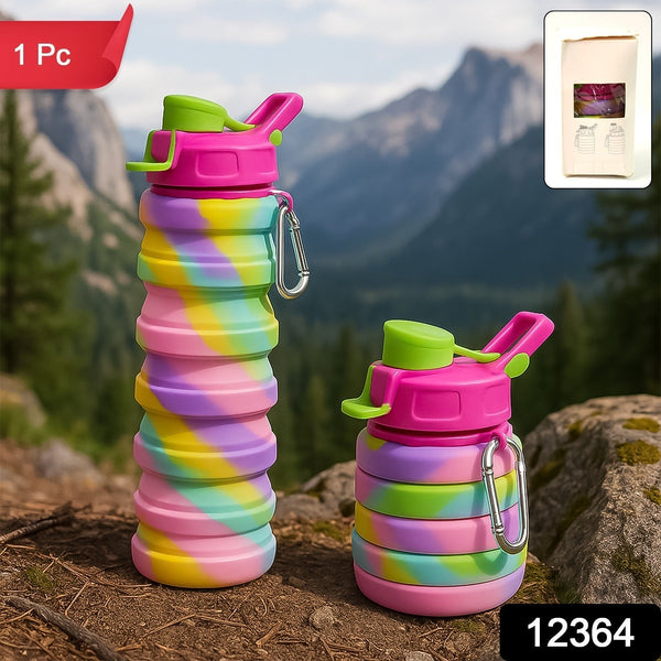 Colorful Collapsible Silicone Water Bottle (1 Pc) - justgrabit.in | Just Grab It