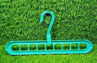 Anti - Skid Plastic 9 - Holes Magic Wardrobe Folding Hangers - Justgrabit Inc.
