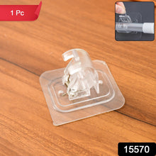 Wall Mount Transparent Self - Adhesive Clip with Strong Spring Grip - justgrabit.in | Just Grab It