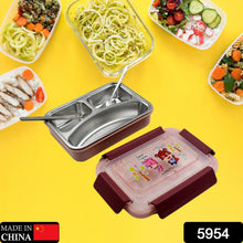 Food‑Safe Materials Kids Lunch Box With steel Spoon & chopsticks Compartment is Designed Made of 304 Stainless Steel Easy to Clean for School for Camping for Work for Home, Office - justgrabit.in | Just Grab It
