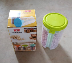 3 in 1 Transparent Air Tight Storage Dispenser Container (With Color Box) - Justgrabit Inc.