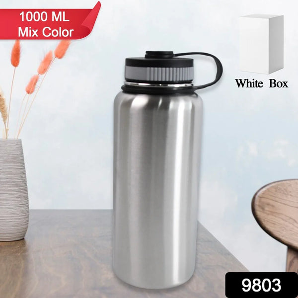 Stainless Steel Double Wall Vacuum - Insulated Drink Water Bottle (1000 ML / Mix Color) - Justgrabit Inc.