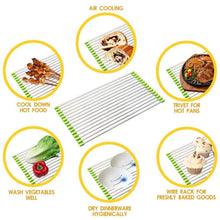 Foldable Drain Rack Kitchen Sink Roll up Dish Drying Rack Portable Dish Rack - Justgrabit Inc.