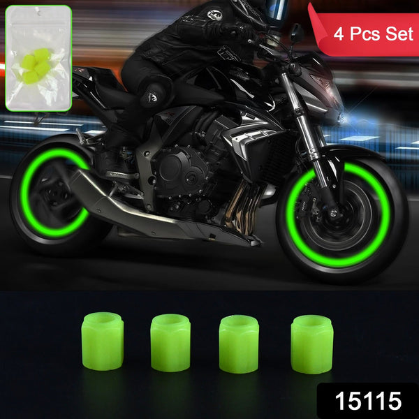 Tyre Valve Caps Luminous Glow Car Tire Valve Cap Covers vaal cap (4 Pcs Set) - justgrabit.in | Just Grab It