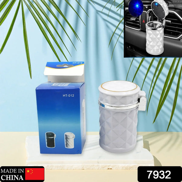 Car Cupholder LED Ashtray – Portable with Blue Light, Lid & Waste Bin, Cigarette Ashtray - justgrabit.in | Just Grab It