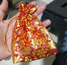 Net Fabric Drawstring Pouch – Ideal for Dry Fruits, Organza Shagun Potli (Mix Sizes & Design) - justgrabit.in | Just Grab It