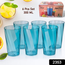 Premium 300ml Transparent Glass Set for Water, Juice & Cocktails (Set of 6) - justgrabit.in | Just Grab It