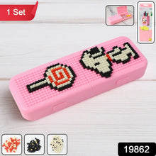 DIY Pixel Art Pencil Box with Building Blocks (1 Set) - justgrabit.in | Just Grab It