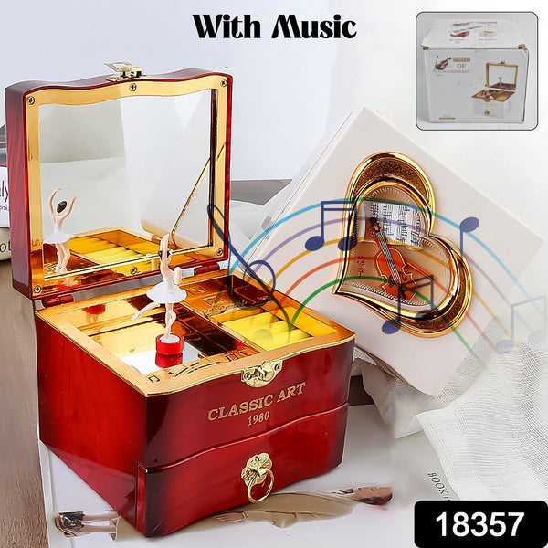 Dancer Ballerina Piano Music Box Hand Crank Music Plastic Box Gift (1 Pc) - justgrabit.in | Just Grab It