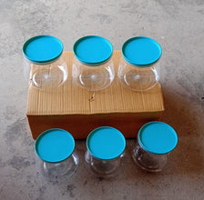 Matka Shaped Jar with Air Tight & Leak Proof Lid (Multicolour) (Set of 6) (900Ml) - Justgrabit Inc.