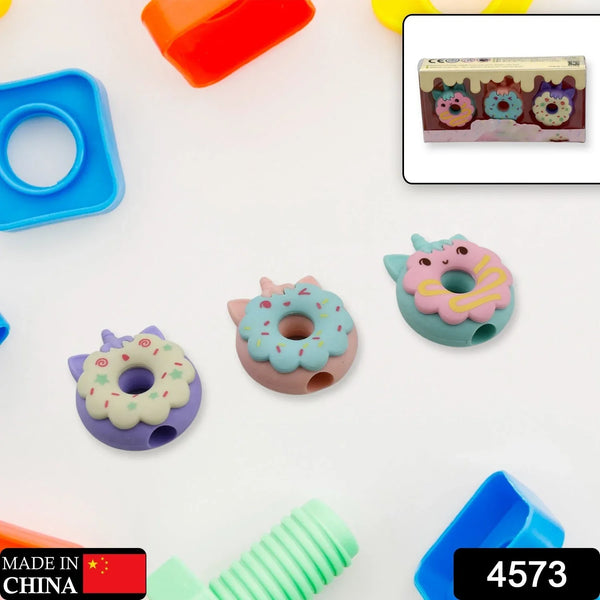 Tree Small Sized Cartoon Themed Non - Toxic Donut Erasers, School Stationery | for Kids - Boys & Girls | Birthday Gift |Return Gift (3pc Set) - justgrabit.in | Just Grab It