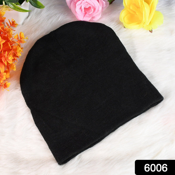 Cap for Winter Woolen Knitted Black Inside Fur Caps (1 Pc / Mix Design & Color) - justgrabit.in | Just Grab It