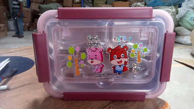 Food‑Safe Materials Kids Lunch Box With steel Spoon & chopsticks Compartment is Designed Made of 304 Stainless Steel Easy to Clean for School for Camping for Work for Home, Office - justgrabit.in | Just Grab It