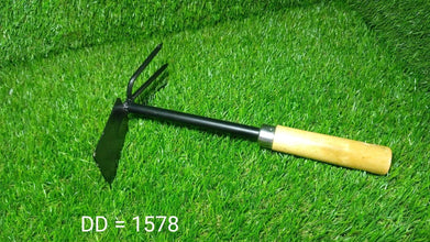 2 in 1 Double Hoe Gardening Tool with Wooden Handle - Justgrabit Inc.