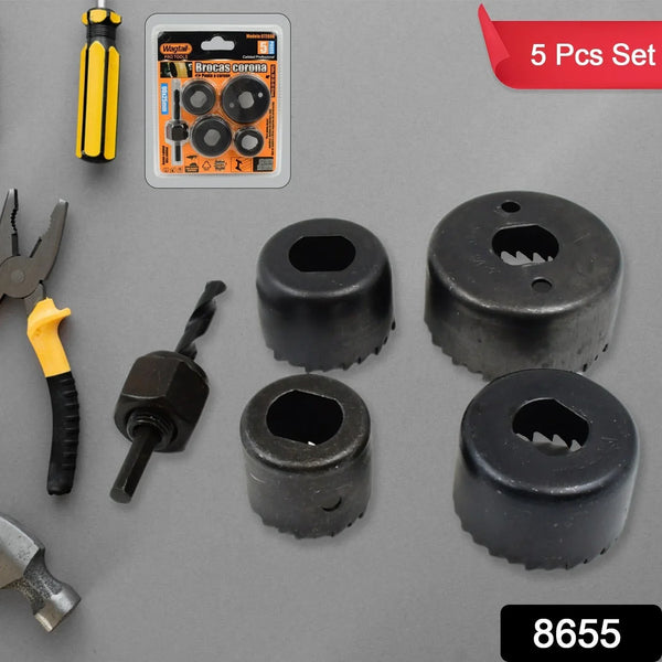 32 / 38 / 44 / 54 mm Hole Saw Cutter with Mandrel 32 - 54 mm (5 Pcs Set) - justgrabit.in | Just Grab It