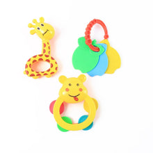 3 Pcs Set Colorful Animal Shape Baby Rattle Toy - justgrabit.in | Just Grab It