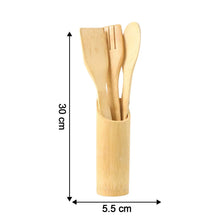 Eco - Friendly Bamboo Spatula Set with Holder (4 Pc) - justgrabit.in | Just Grab It