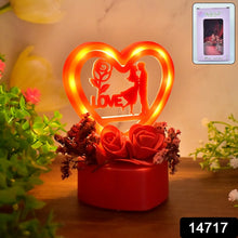 Romantic Heart - Shaped Love Couple Decorative Showpiece with Rose Base (1 Pc) - Justgrabit Inc.