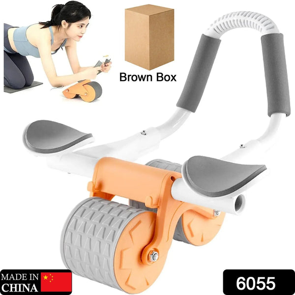 Automatic Rebound Abdominal Wheel, Ab Roller Wheel with Timer Elbow Support for Beginners, Exercise Double Wheel with Knee Mat Holder for Body Fitness Strength Training Home Gym - Justgrabit Inc.
