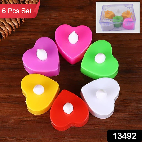 LED Tealights, Smokeless Plastic Decorative Candles, Diwali (Pack Of 6 / Multicolor) - justgrabit.in | Just Grab It