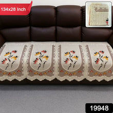 Floral Sofa Seat Runner Protector - (1 Pc / 134x28 Inch) - justgrabit.in | Just Grab It