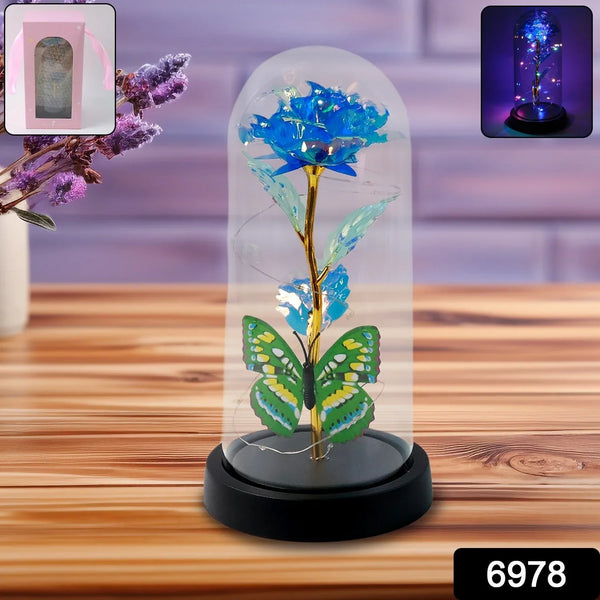 LED - Powered Eternal Rose in plastic Dome (1 Pc / Battery not Included) - Justgrabit Inc.