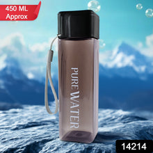 Premium 450ml Square Shape Plastic Water Bottle (1 Pc) - justgrabit.in | Just Grab It