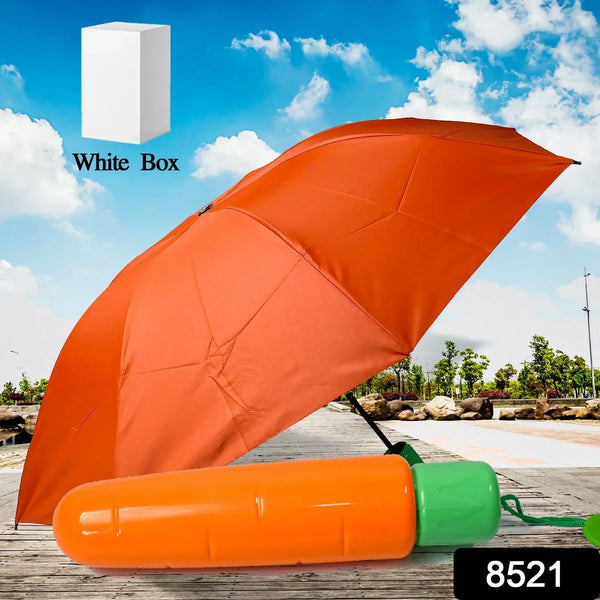 Vegetable shaped Folding Umbrella, Plastic Case Creative Fashion Folding Mini Sun Shade Rain Umbrella, Unique Umbrella, Sun & UV Protection, Cute Design (1 Pc) - Justgrabit Inc.