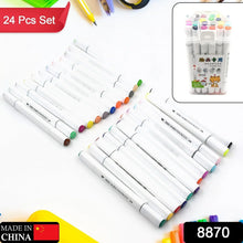 Fancy Art Markers, 24 Colors Double - ended Art Markers Alcohol Based Advanced Art Markers With Plastic Box For Painting, Coloring, Sketching And Drawing For Kids & Adult (1 Set 24 Pc) - Justgrabit Inc.