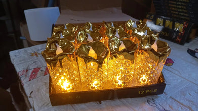 Gold LED Flameless Candles for Decor & Gifting, Diwali (12 Pc MOQ) - Justgrabit Inc.