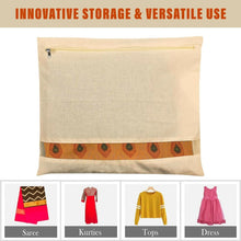 Zip Closure Saree Storage Bag (14.5x16.5 cm, Pack of 6) - justgrabit.in | Just Grab It