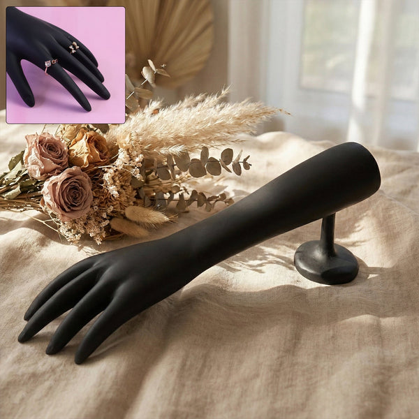 Elegant Black Hand - Shaped Jewelry Display Stand (1 Pc) - justgrabit.in | Just Grab It