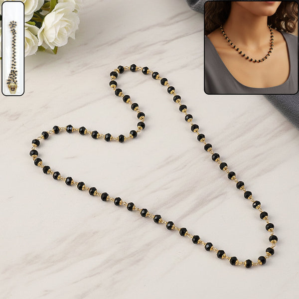 Traditional Black Beads Mangalsutra Style Necklace for Women (1 pc) - justgrabit.in | Just Grab It