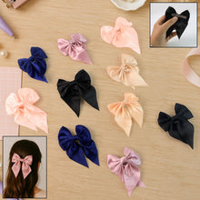 Premium Satin Bow Hair Clip Set for Girls and Women (10 Pc) - justgrabit.in | Just Grab It