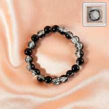 Elegant Dual - Tone Crystal Beaded Stretch Bracelet (1 Pc) - justgrabit.in | Just Grab It