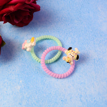 Cute Cartoon Charm Coil Hair Bands (2 Pc / Display Box) - justgrabit.in | Just Grab It