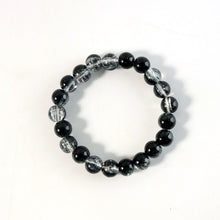 Elegant Dual - Tone Crystal Beaded Stretch Bracelet (1 Pc) - justgrabit.in | Just Grab It