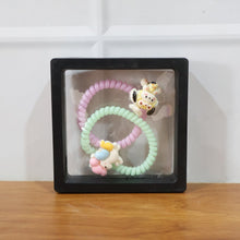 Cute Cartoon Charm Coil Hair Bands (2 Pc / Display Box) - justgrabit.in | Just Grab It