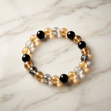 Elegant Dual - Tone Crystal Beaded Stretch Bracelet (1 Pc) - justgrabit.in | Just Grab It