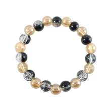 Elegant Dual - Tone Crystal Beaded Stretch Bracelet (1 Pc) - justgrabit.in | Just Grab It
