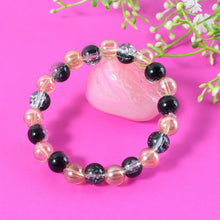 Elegant Dual - Tone Crystal Beaded Stretch Bracelet (1 Pc) - justgrabit.in | Just Grab It