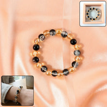 Elegant Dual - Tone Crystal Beaded Stretch Bracelet (1 Pc) - justgrabit.in | Just Grab It