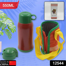 Premium Stainless Steel Insulated Sipper Bottle Print Water FlaskCartoon Vacuum Hot Cold For Kids / Travelling Water Bottle for Kids with up Straw, Double Wall Thermos with Straw & Bottle Zippe Cover For office/Gym/School (550 ML) - Justgrabit Inc.