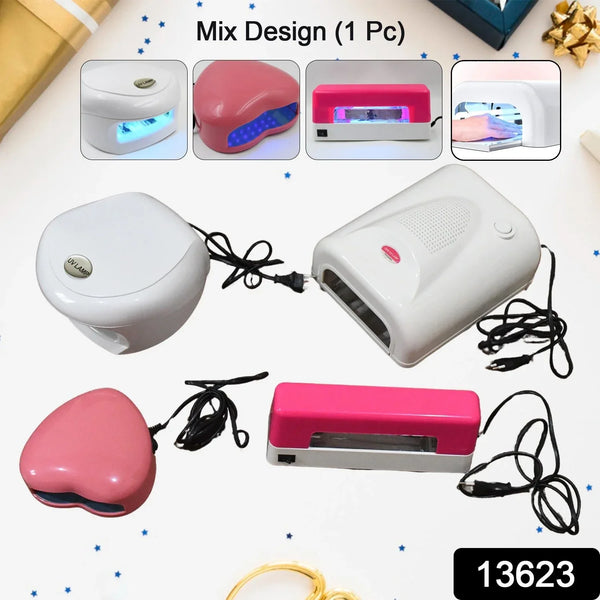 LED UV Lamp Nail Dryer Gel Nail Lamp Nail Polish Curing Lamp (1 Pc / Mix Design) - justgrabit.in | Just Grab It