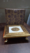 Golden - Square Pooja Chowki Patla / Bajot (20×20 CM / 1 Pc) - justgrabit.in | Just Grab It