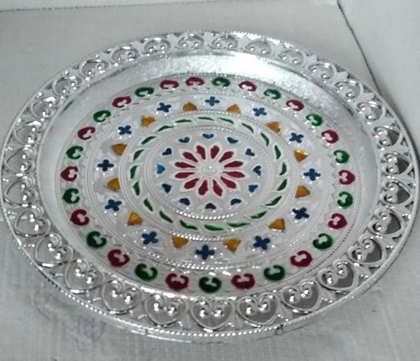 Silver Plated Pooja Thali - Justgrabit Inc.
