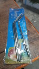 Reusable Stainless Steel Drinking Straws Bent (4 Bent Straws, 1 Brush) - justgrabit.in | Just Grab It