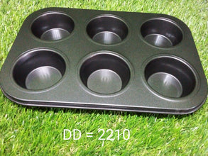 Non - Stick Reusable Cupcake Baking Slot Tray for 6 Muffin Cup - Justgrabit Inc.